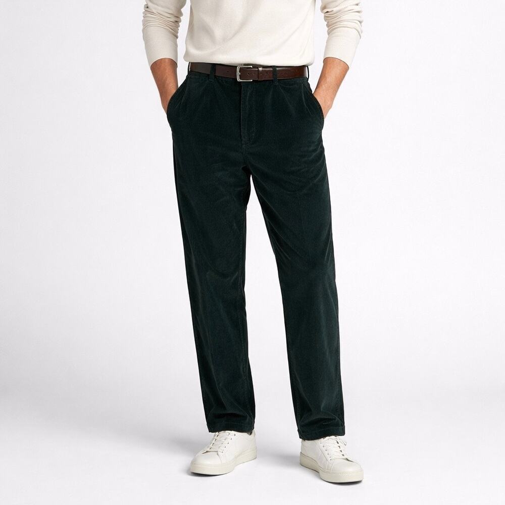 NWT Brooks Brothers 346 Straight Leg Corduroy Green Pants Size 35/30 Classic